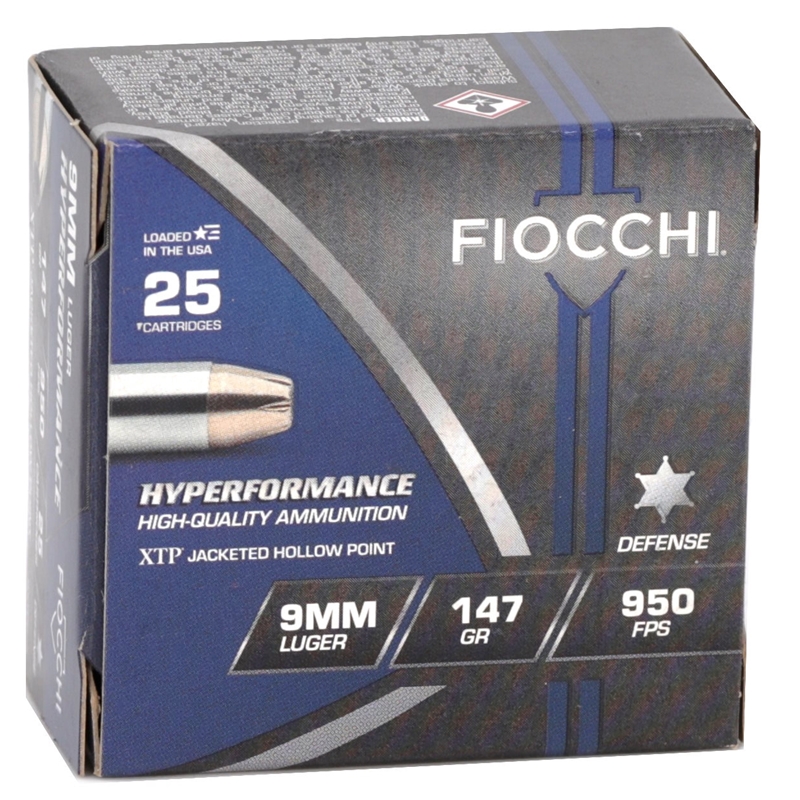 Fiocchi Hyperformance 9mm Ammo 147 Grain XTP Jacketed Hollow Point
