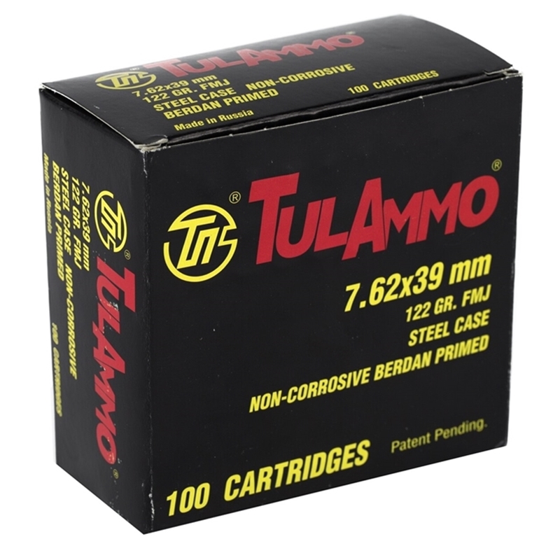 TulAmmo 7.62x39mm Ammo 122 Grain FMJ Steel Case