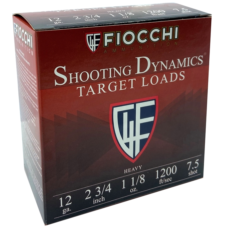Fiocchi Shooting Dynamics 12 Gauge Ammo 2-3/4" 1 1/8oz. #7.5 Lead Shot 250 Rounds