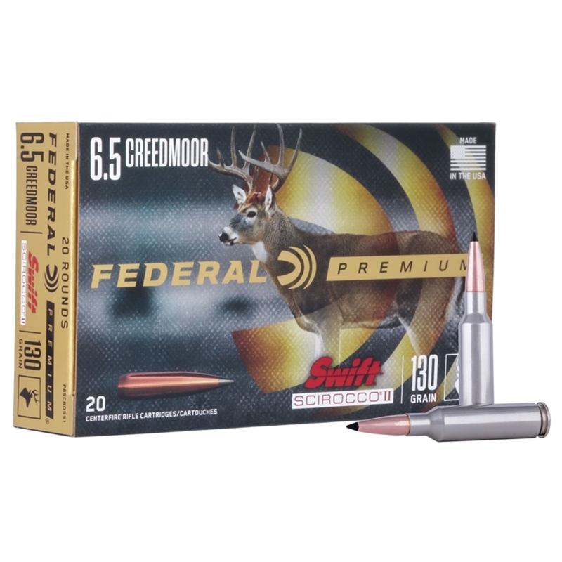 Federal Premium 6.5 Creedmoor Ammo 130 Grain Swift Scirocco II