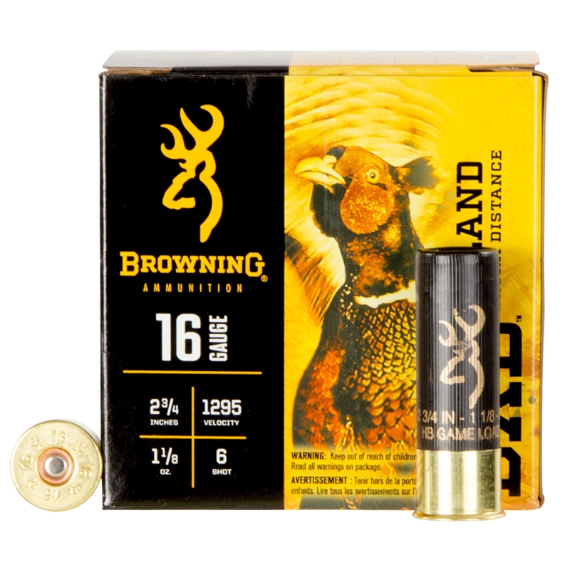 Browning BXD Upland  16 Gauge Ammo 2-3/4" 1-1/8 Ounce #6 Nickel Plated Lead Shot