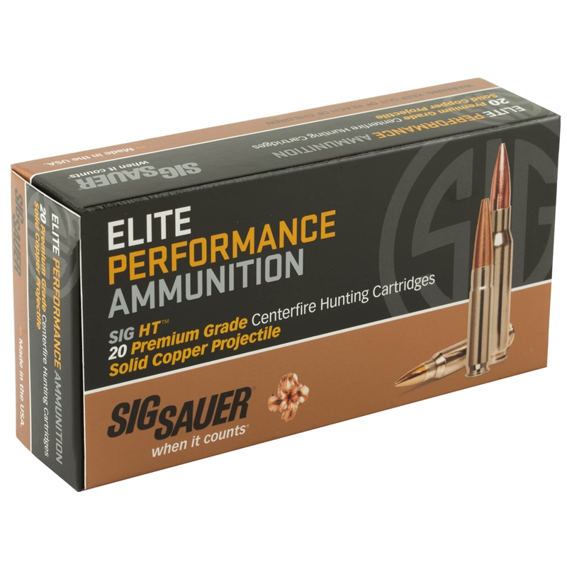 Sig Sauer Elite Performance Hunting HT 308 Winchester Ammo 150 Grain Solid Copper Lead-Free Expanding