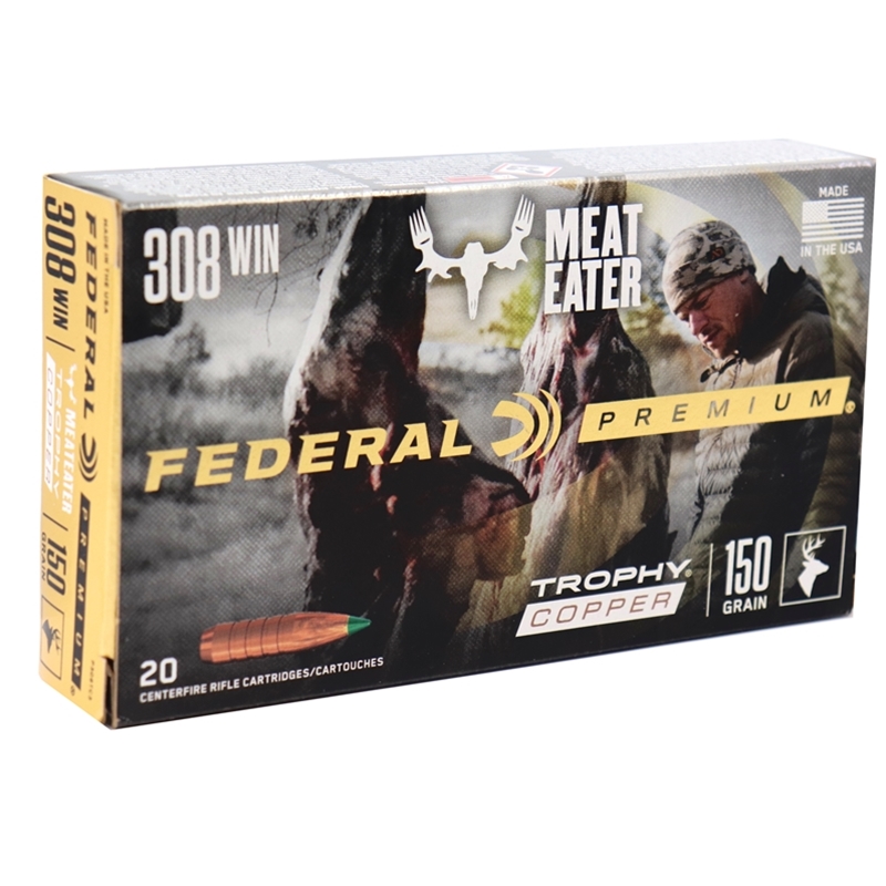 Federal Premium 308 Winchester Ammo 150 Grain Trophy Copper - P308TC3