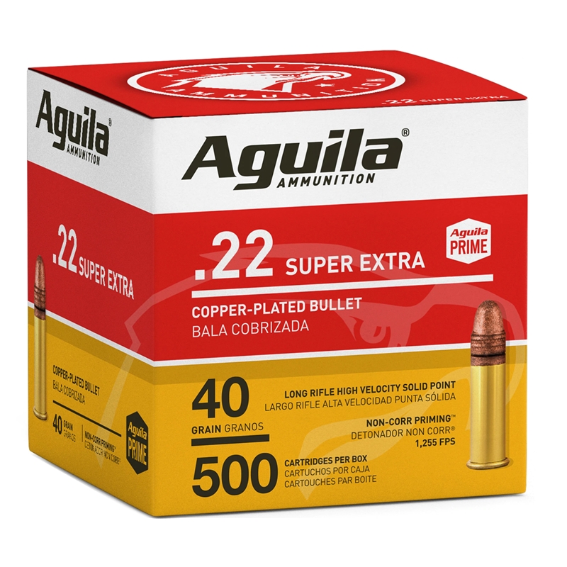 Aguila SuperExtra 22 Long Rifle Ammo 40 Grain Copper-Plated Round Nose - 1B221115
