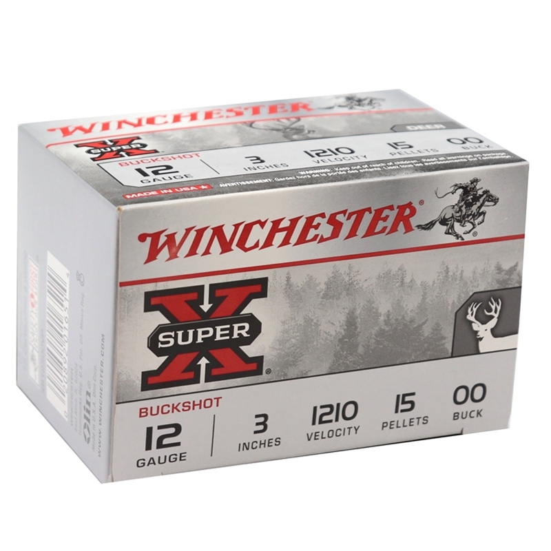 Winchester Super-X 12 Gauge 3" Buffered 00 Lead Buckshot 15 Pellets