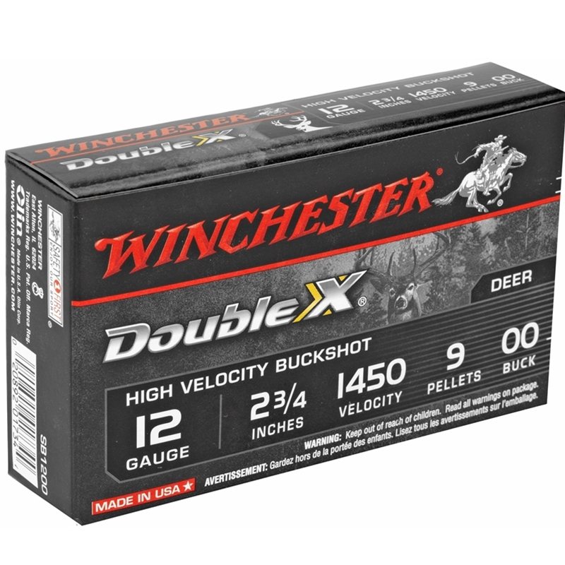 Winchester Double X 12 Gauge Ammo 2 3/4" 00 Buck Shot 9 Pellets