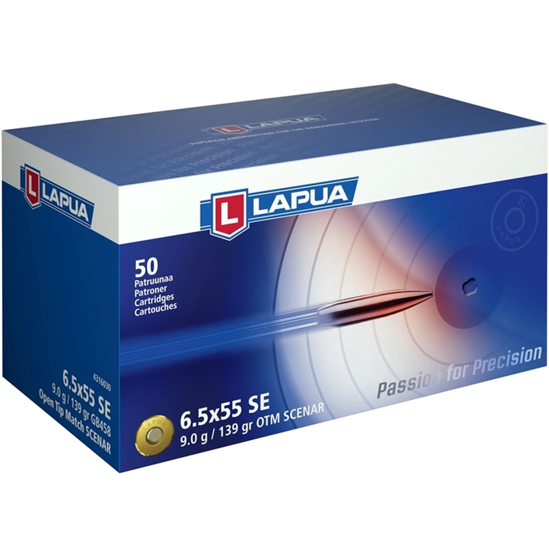 Lapua Scenar-L 6.5x55mm Swedish Mauser Ammo 139 Grain Hollow Point Boat Tail