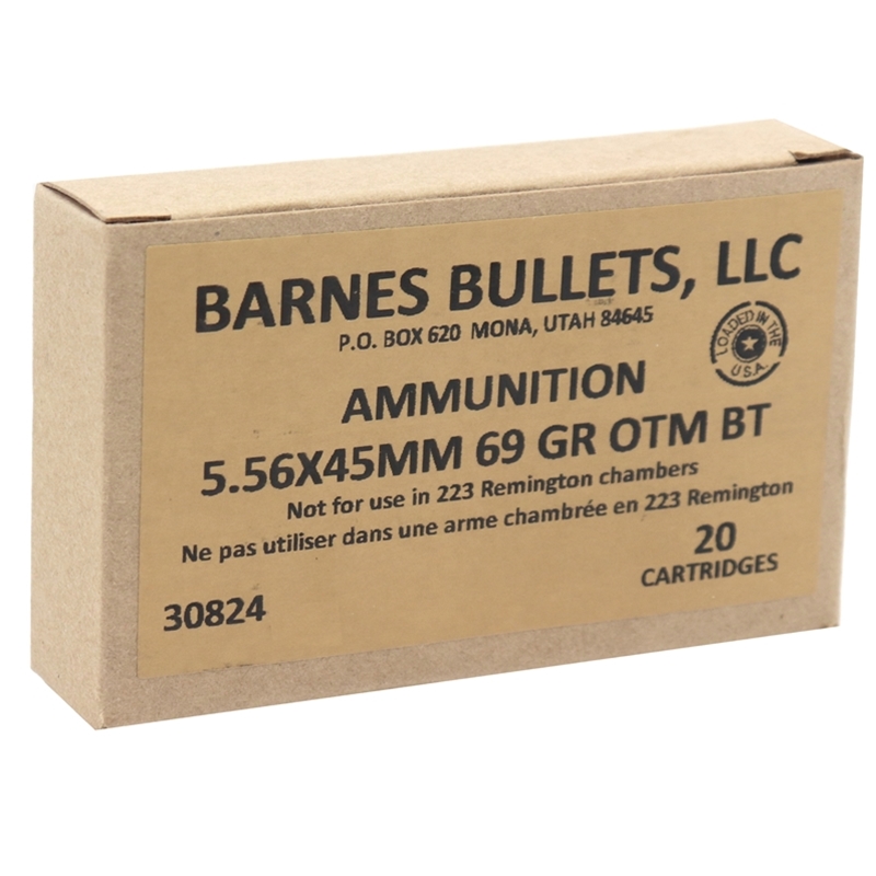 Barnes VOR-TX 5.56x45mm NATO Ammo 69 Grain OTM BT
