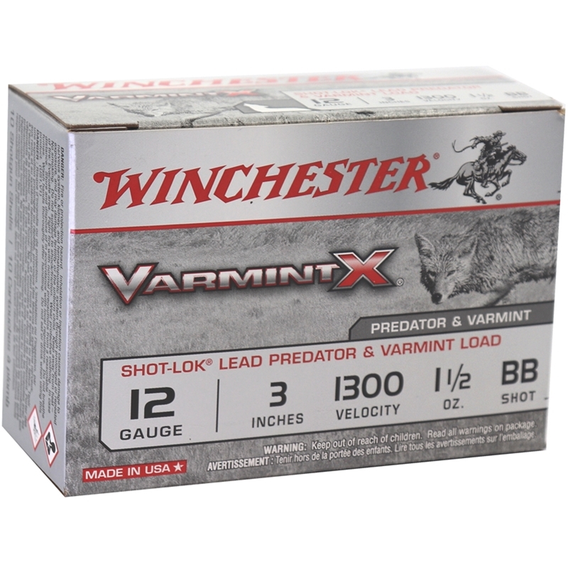 Winchester Varmint X 12 Gauge Ammo 3" 1-1/2 oz #BB Copper Plated Shot