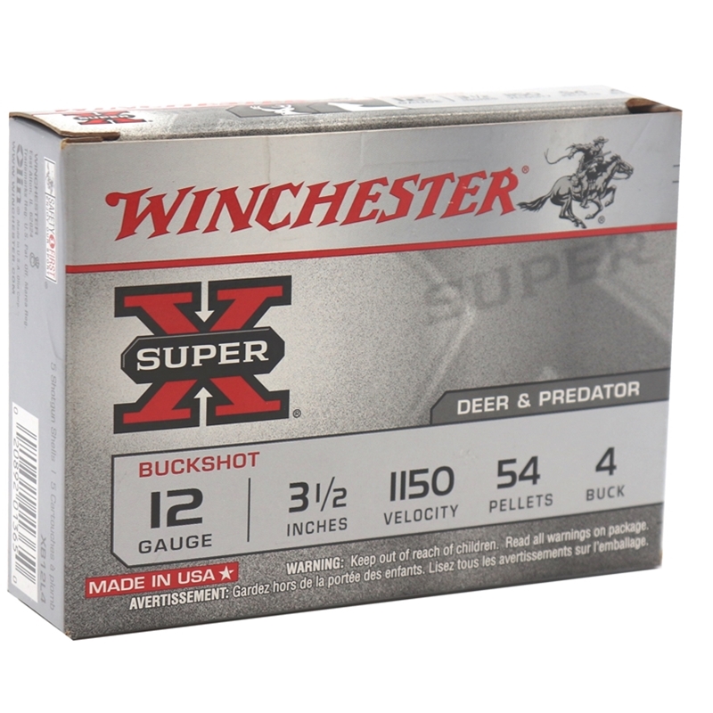 Winchester SuperX 12 Gauge Ammo 3 1/2"54 Pellets 4 Shot