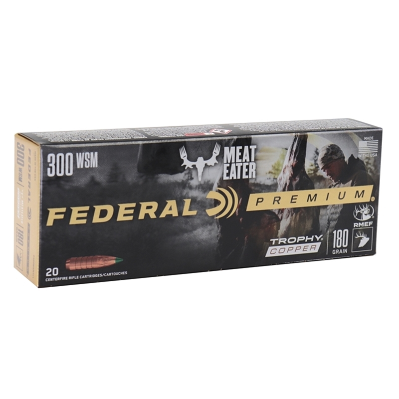 Federal Premium Meat Eater 300 Winchester Short Magnum Ammo 180 Grain Trophy Copper Tipped BT Lead