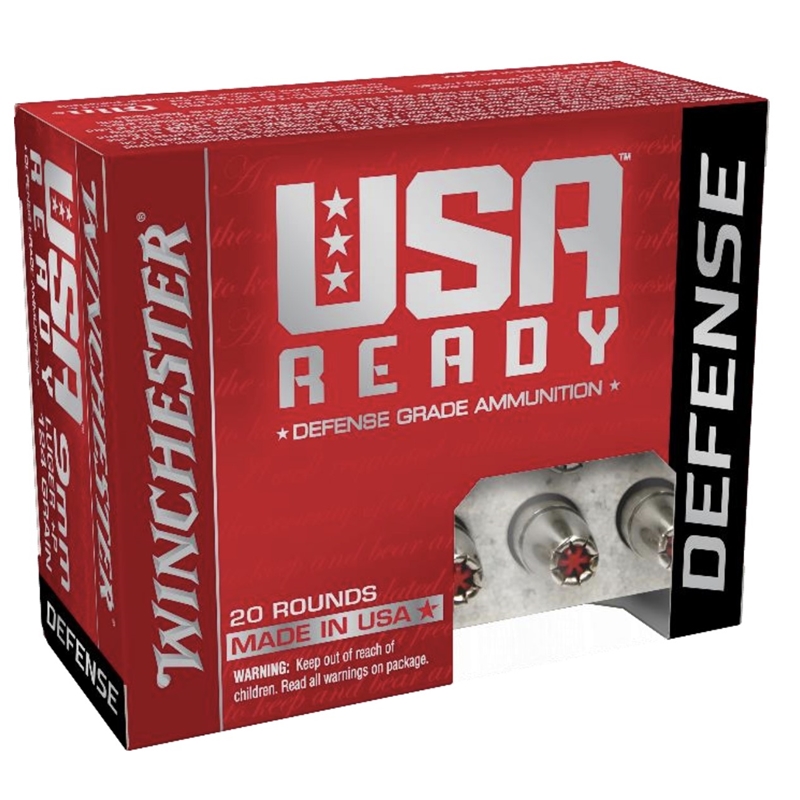 Winchester USA Ready 9mm Luger Ammo 124 Grain +P Jacketed Hollow Point