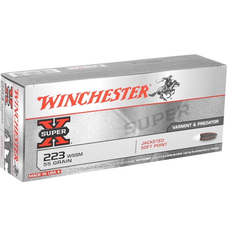 Winchester Super-X 223 Winchester Super Short Magnum Ammo 55 Grain Jacketed Soft Point