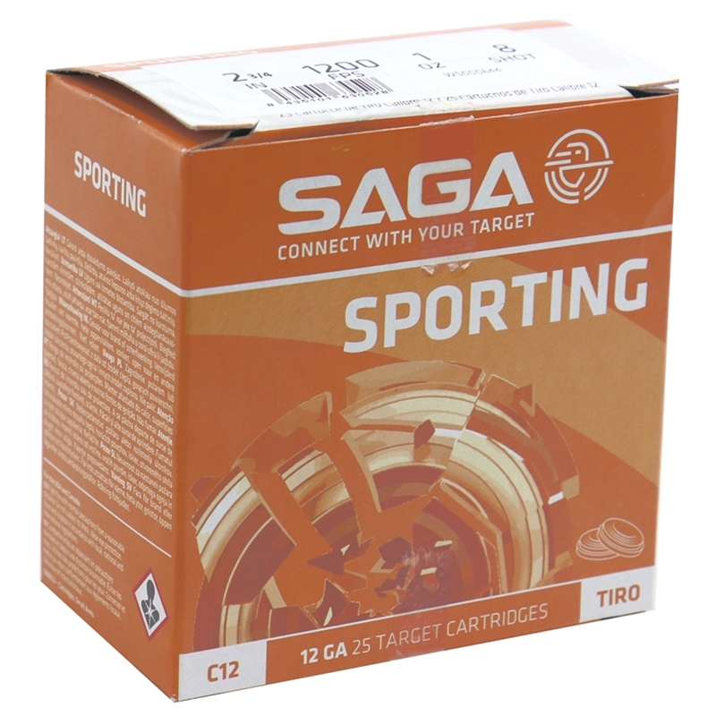 Saga Sporting 12 Gauge Ammo 2 3/4" 1 oz #8 Shot 250 Rounds