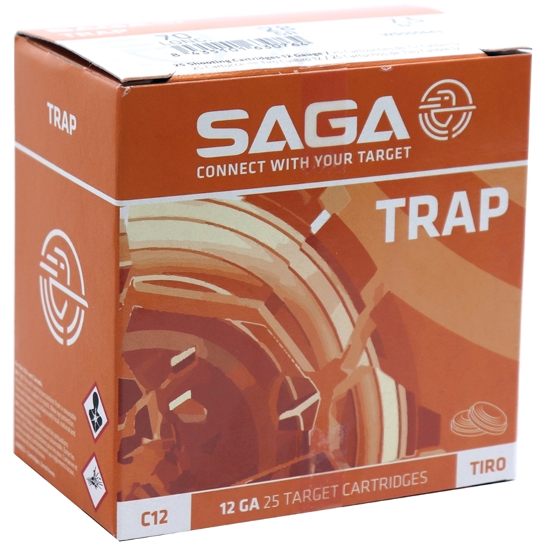 Saga Trap 12 Gauge Ammo 2 3/4" 1 oz #7.5 Shot 250 Rounds Velocity 1300 fps