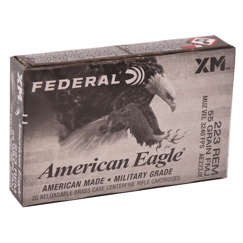 Federal American Eagle 223 Remington Ammo 55 Grain FMJ