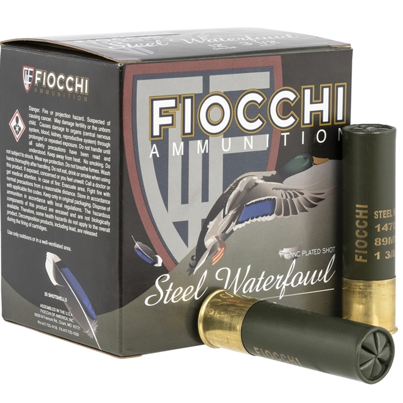 Fiocchi Shooting Dynamics Waterfowl 12 Gauge Ammo 3-1/2" #4 Steel Shot 250 Rounds