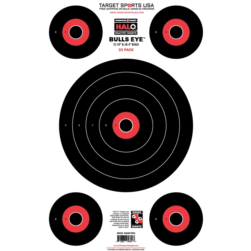Target Sports USA HALO Bullseye 10" & 4" Reactive Splatter Targets 12.5"x19"25 Pack