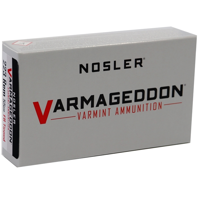 Nosler Varmageddon 223 Remington Ammo 55 Grain Polymer Tip Flat Base