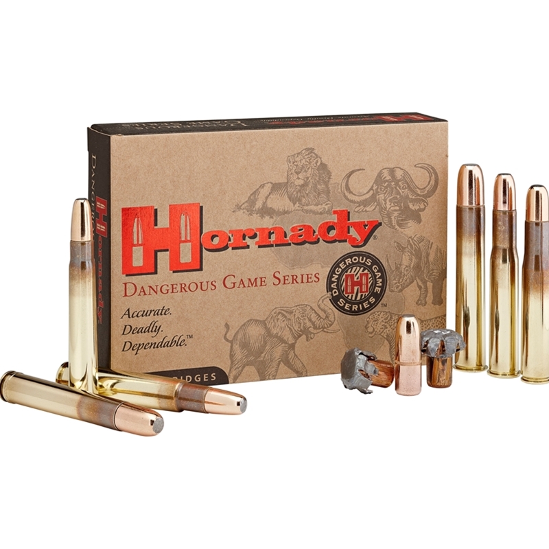 Hornady Dangerous Game 500-416 Nitro Express Ammo 400 Grain DGS Round Nose Solid