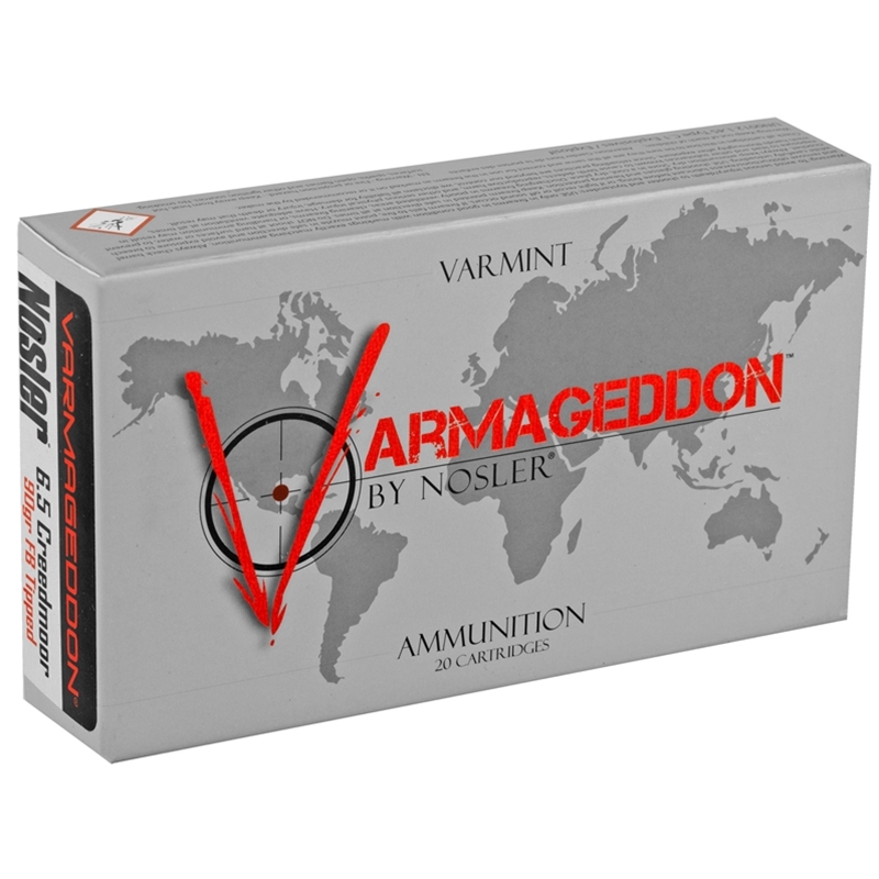 Nosler Varmageddon 6.5 Creedmoor Ammo 90 Grain Polymer Tip Flat Base