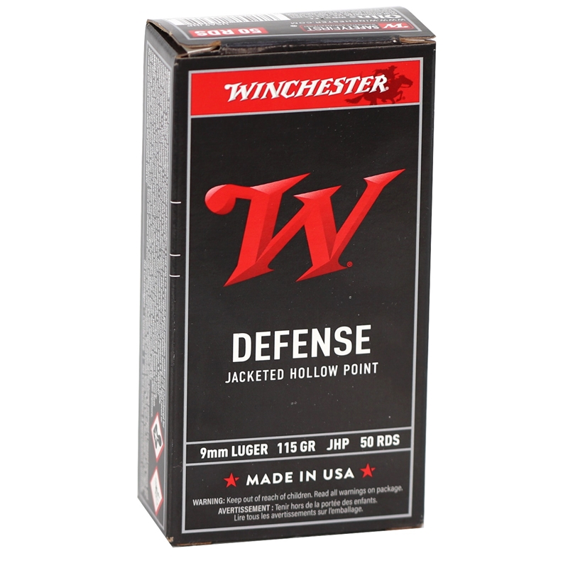 Winchester USA Defense 9mm Ammo 115 Grain Jacketed Hollow Point - USA9JHP