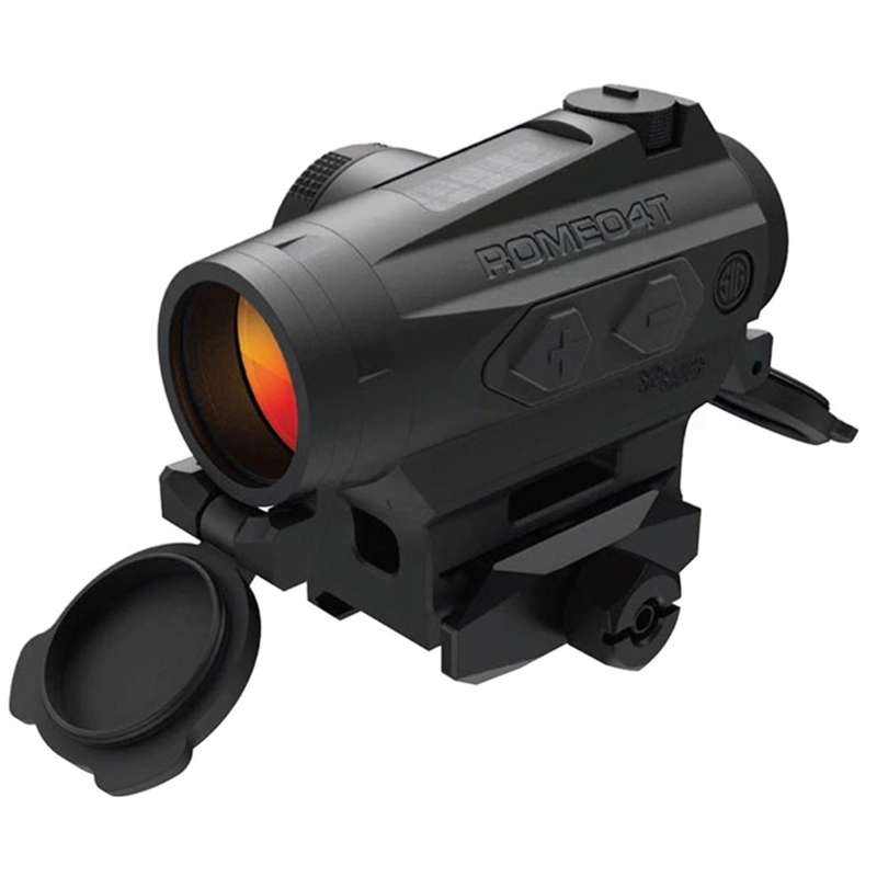 Sig Sauer ROMEO4T Red Dot Sight 1x Ballistic Reticle Hex Bolt Mount and Spacer Solar/Battery Powered Black
