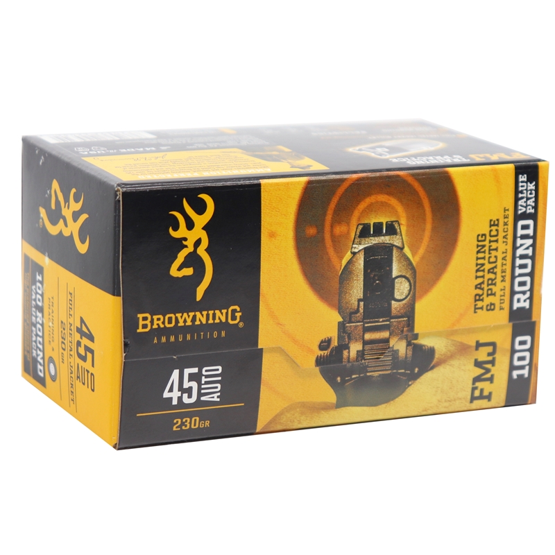Browning 45 ACP Ammo 230 Grain Full Metal Jacket 100 Round Value Pack
