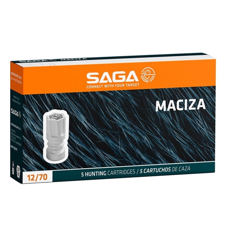 Saga 12 Gauge Ammo 2 3/4 Maciza Slug 250 Round Case