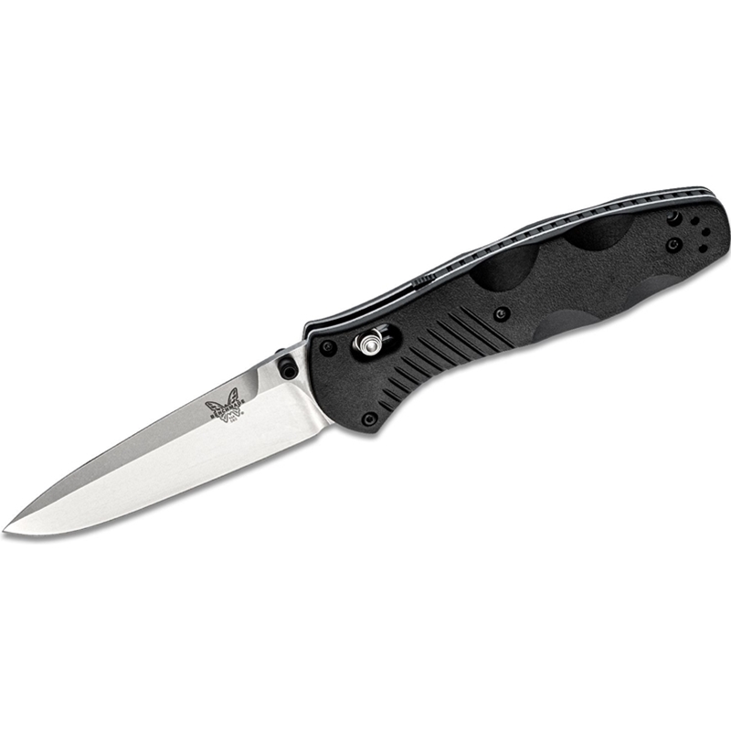 Benchmade Barrage AXIS-Assisted Folding Knife 3.6" Satin Plain Blade, Black Valox Handles