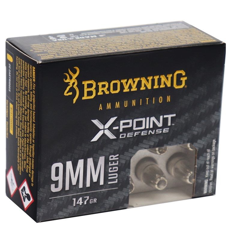Browning X-Point Defense 9mm Ammo 147 Grain Hollow Point - B191700092