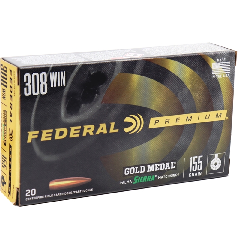 Federal Gold Medal Match 308 168 Grain - GM308M – Free Bulk Shipping