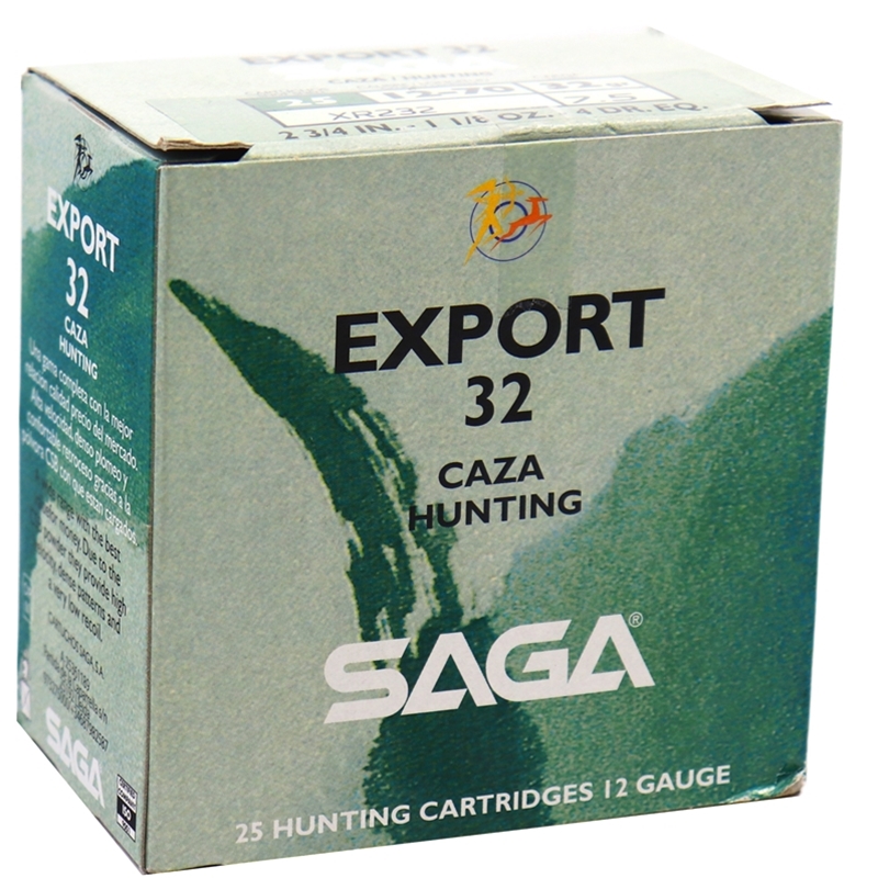 Saga Export 32 12 Gauge Ammo 2 3/4" 1 1/8 oz #7.5 Shot 250 Rounds