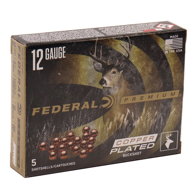 Federal Premium 12 Gauge Ammo 3 1/2" 18 Pellets 00 Buck Buckshot