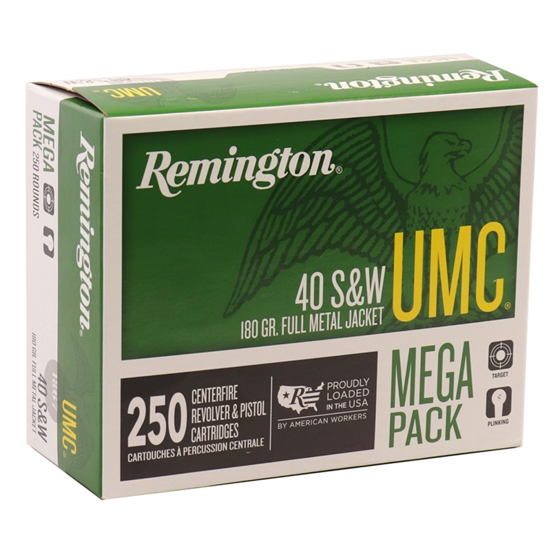 Remington UMC 40 S&W Ammo 180 Gr FMJ Mega Pack 250 Rounds - Ammo Deals