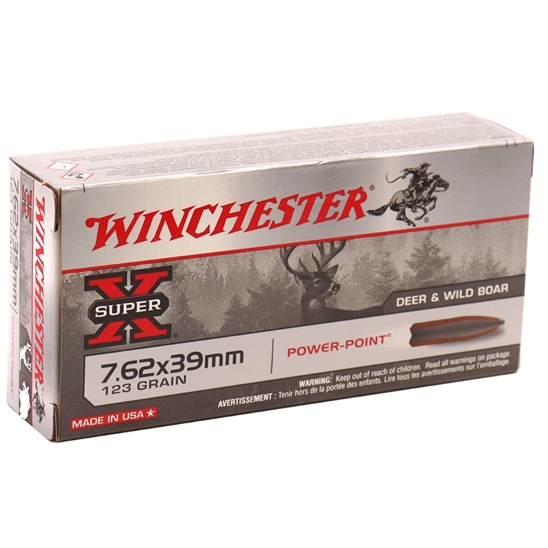 Winchester Super-X USA 7.62x39mm Ammo 123 Grain Pointed Soft Point