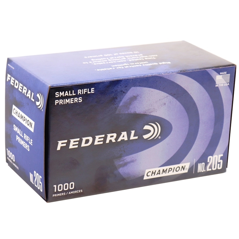 1000 Count Brick Federal Champion Small Rifle Primers No 205 for Reloading-img-0