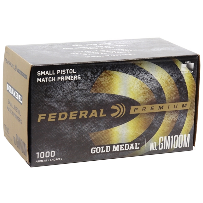 Federal Premium Gold Medal Small Pistol Match Primers #100M Case of 5000