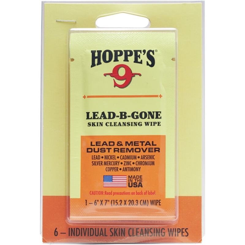 Hoppes Hunting Skin Cleaner Lead Be Gone Wipe White 6 Count