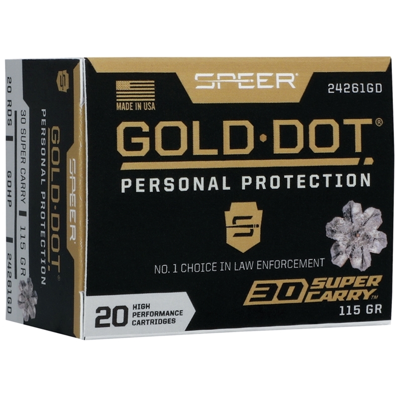 Speer Gold Dot 30 Super Carry Ammo 115 Grain Jacketed Hollow Point