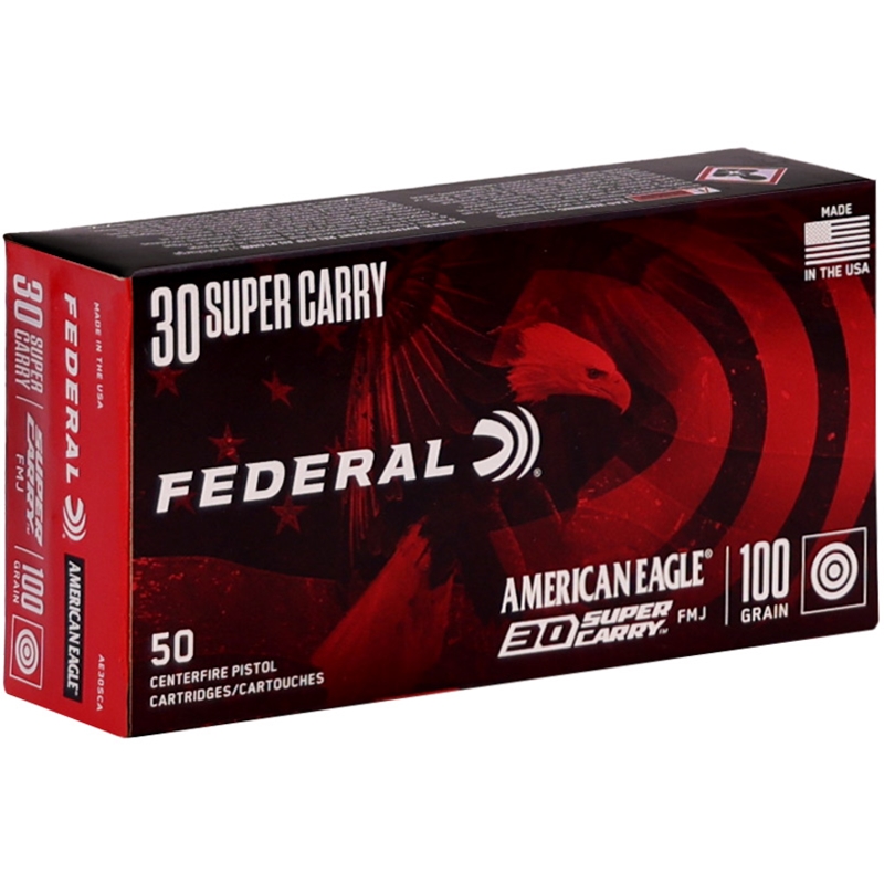 AMERICAN  EAGLE  Federal American Eagle 30 Super Carry Ammo 100 Grain Full Metal
