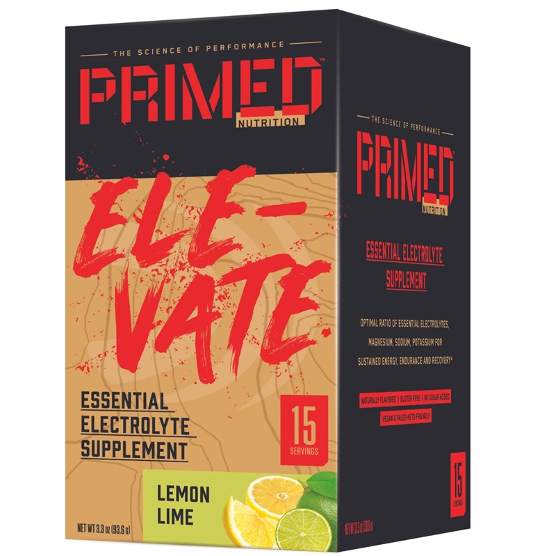 Primed Nutrition Elevate Essential Electrolytes Raspberry Lemonade 15 Individual Tear Sticks