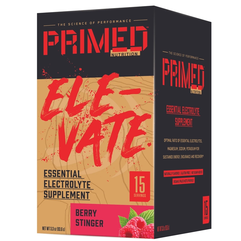 Primed Nutrition Elevate Essential Electrolytes Berry Stinger 15 Individual Tear Sticks