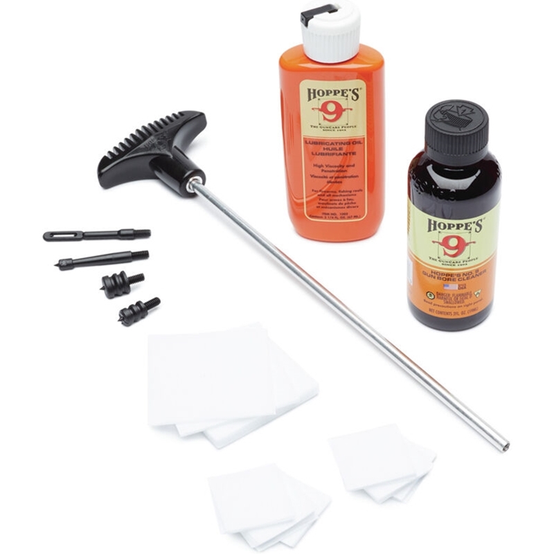 Hoppe's Pistol & Rifle 38/357/380/9mm Caliber Cleaning Kit with Storage Box