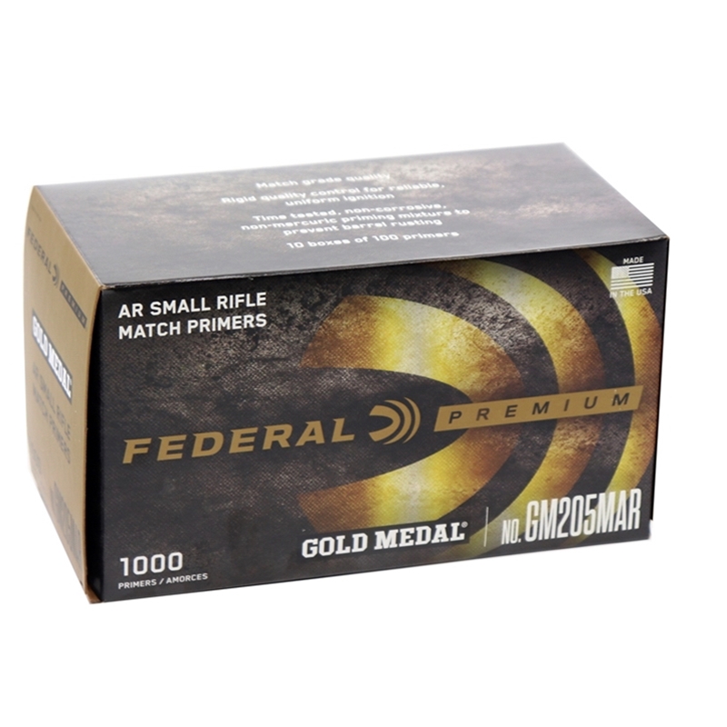 Federal Premium Gold Medal AR Match Grade Small Rifle Primers #GM205 Box of 1000