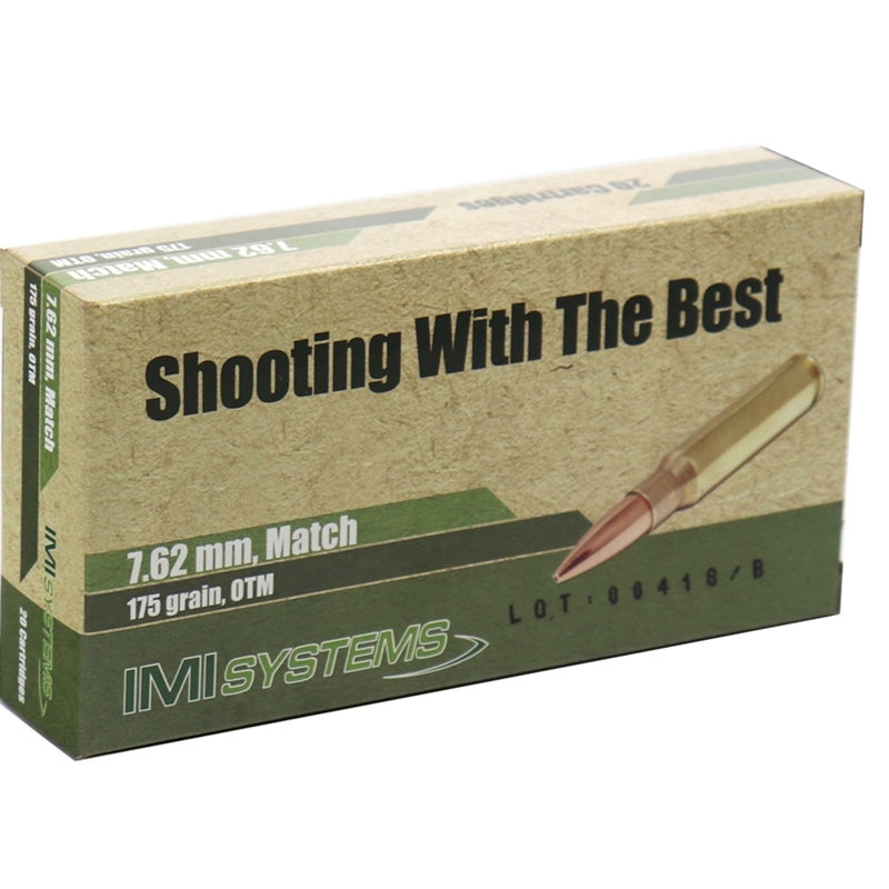 IMI Ammo 7.62x51mm Ammo 175 Grain M118LR Match Jacketed Hollow Point