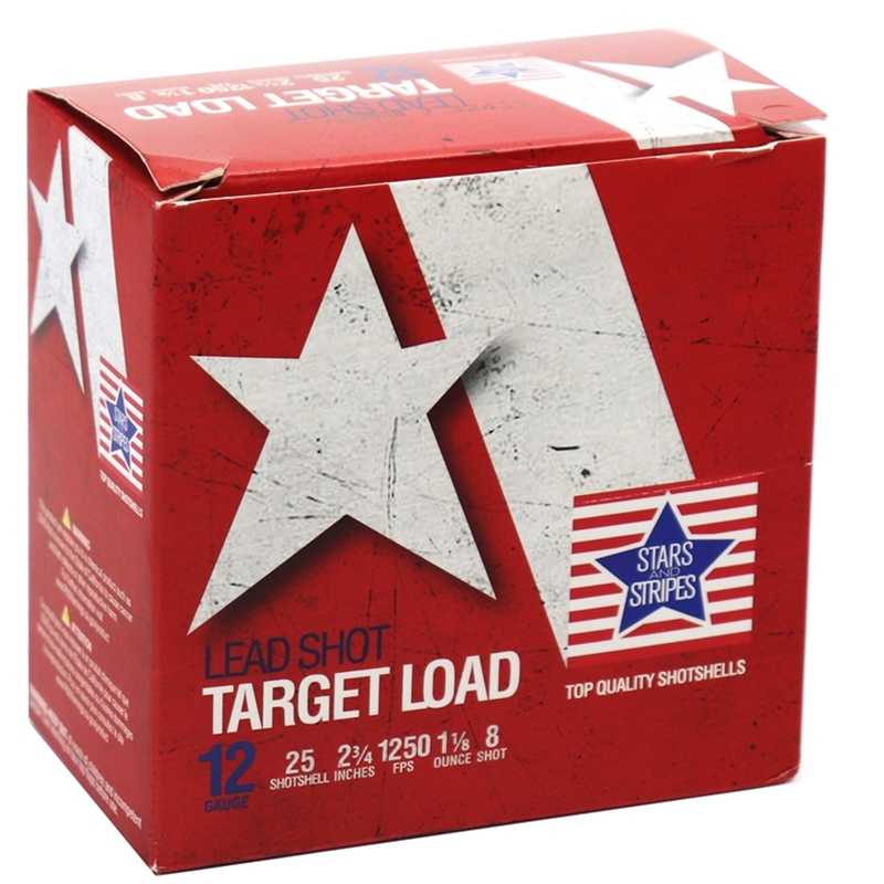 Stars and Stripes Target Loads 12 Gauge Ammo 2-3/4"1 1/8 oz #8 Shot