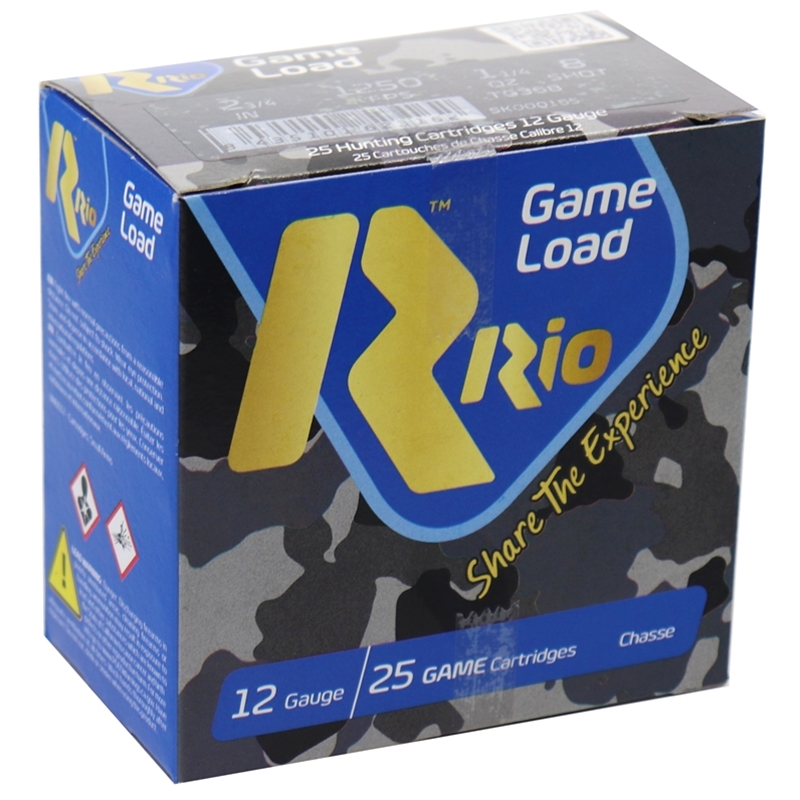 Rio Game Load 12 Gauge Ammo 2 3/4 1 1/4 oz #8 Shot 250 Rounds