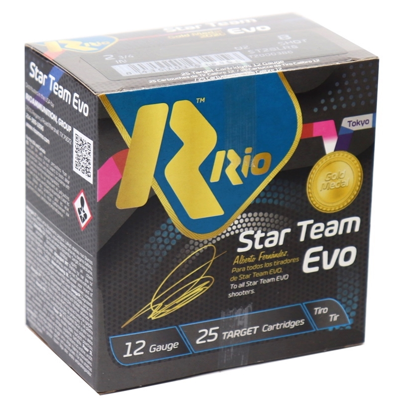 Rio Star Team EVO 28 Low Recoil 12 Gauge Ammo 2-3/4" 1 1/8 oz #8 Shot 250 Rounds