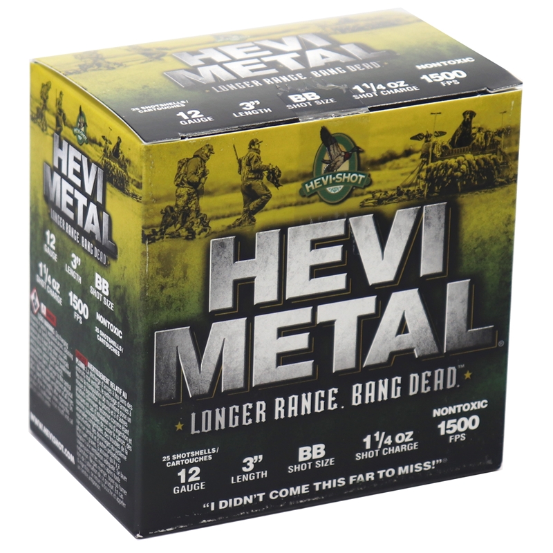 Hevi-Shot Hevi-Metal Longer Range 12 Gauge Ammo 3" 1-1/4 oz #BB Non-Toxic